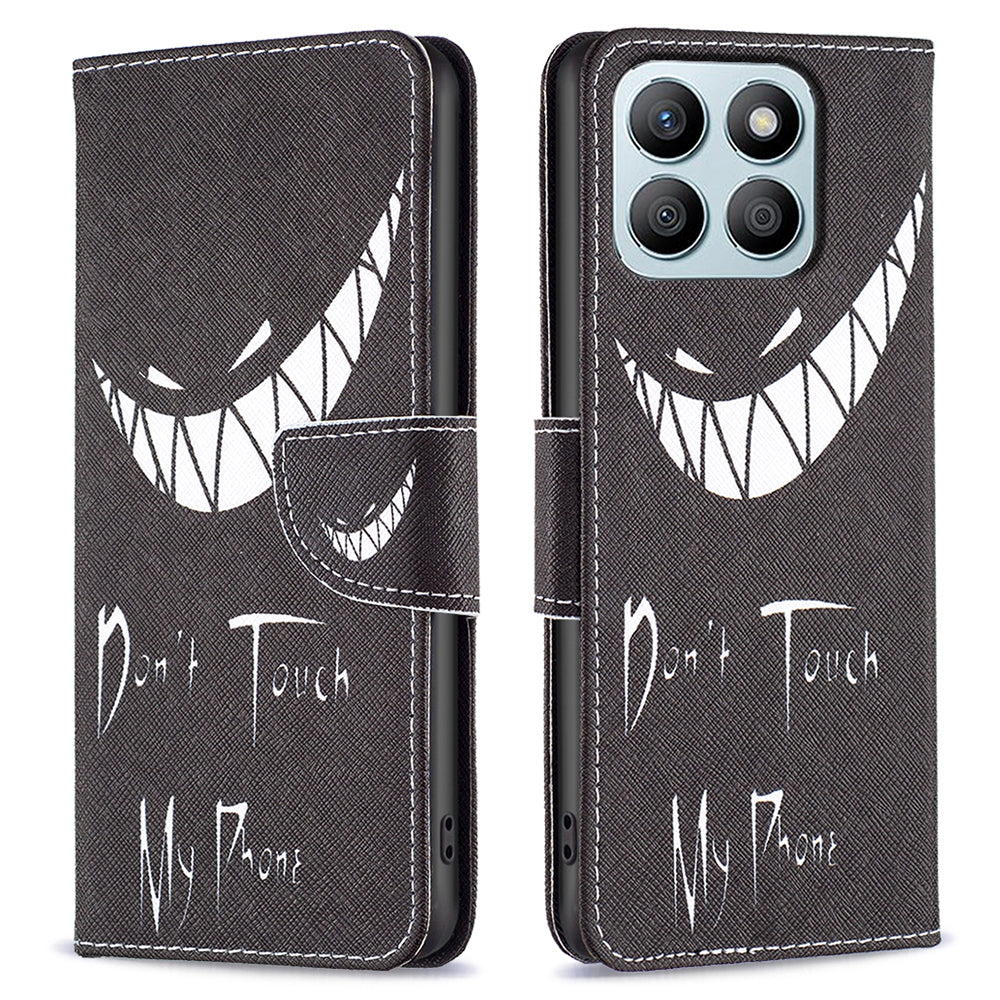 For Honor X8b 4G Flip Phone Case Wallet PU Leather Pattern Printing Cover - Bear