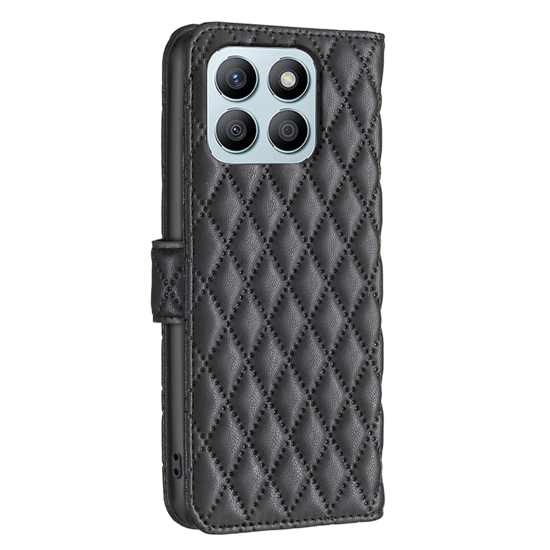 BINFEN COLOR BF Style-14 For Honor X8b 4G Leather Case Flip Wallet Phone Cover - Black
