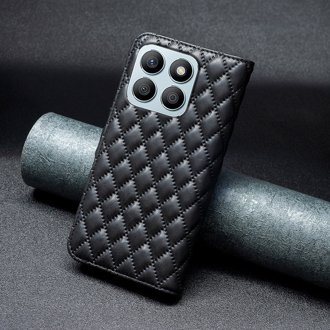 BINFEN COLOR BF Style-14 For Honor X8b 4G Leather Case Flip Wallet Phone Cover - Black