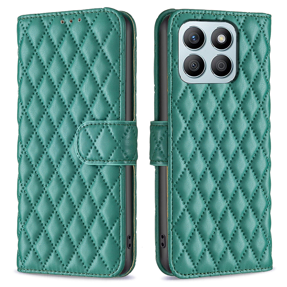 BINFEN COLOR BF Style-14 For Honor X8b 4G Leather Case Flip Wallet Phone Cover - Black