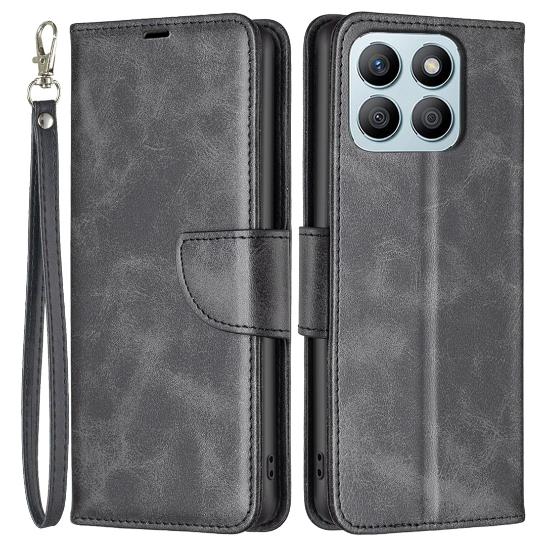 For Honor X8b 4G Phone Case Wallet Stand Flip Leather Cover - Black