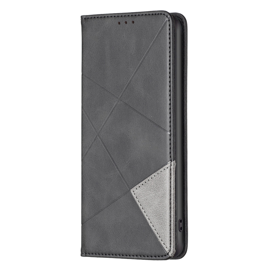 For Honor X8b 4G Phone Case Imprinted PU Leather Cover with Card Slots - Black