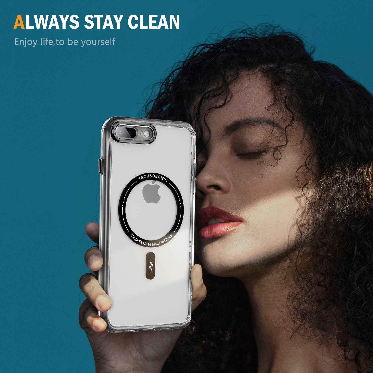 YSM Magnetic Case for iPhone 6 Plus / 6s Plus / 7 Plus / 8 Plus Clear Phone Back Cover - Transparent Black
