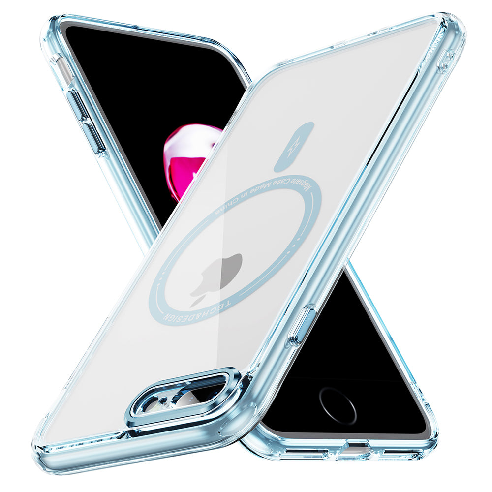 YSM Magnetic Case for iPhone 6 Plus / 6s Plus / 7 Plus / 8 Plus Clear Phone Back Cover - Transparent Black