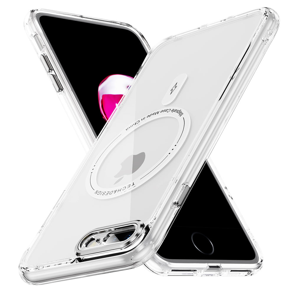 YSM Magnetic Case for iPhone 6 Plus / 6s Plus / 7 Plus / 8 Plus Clear Phone Back Cover - Transparent Black