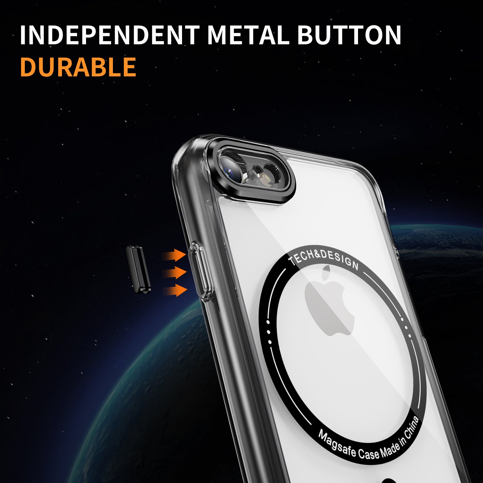 YSM Magnetic Case for iPhone 6 / 6s / 7 / 8 / SE (2020) / SE (2022) Acrylic+TPU Phone Cover Compatible with MagSafe - Transparent Black