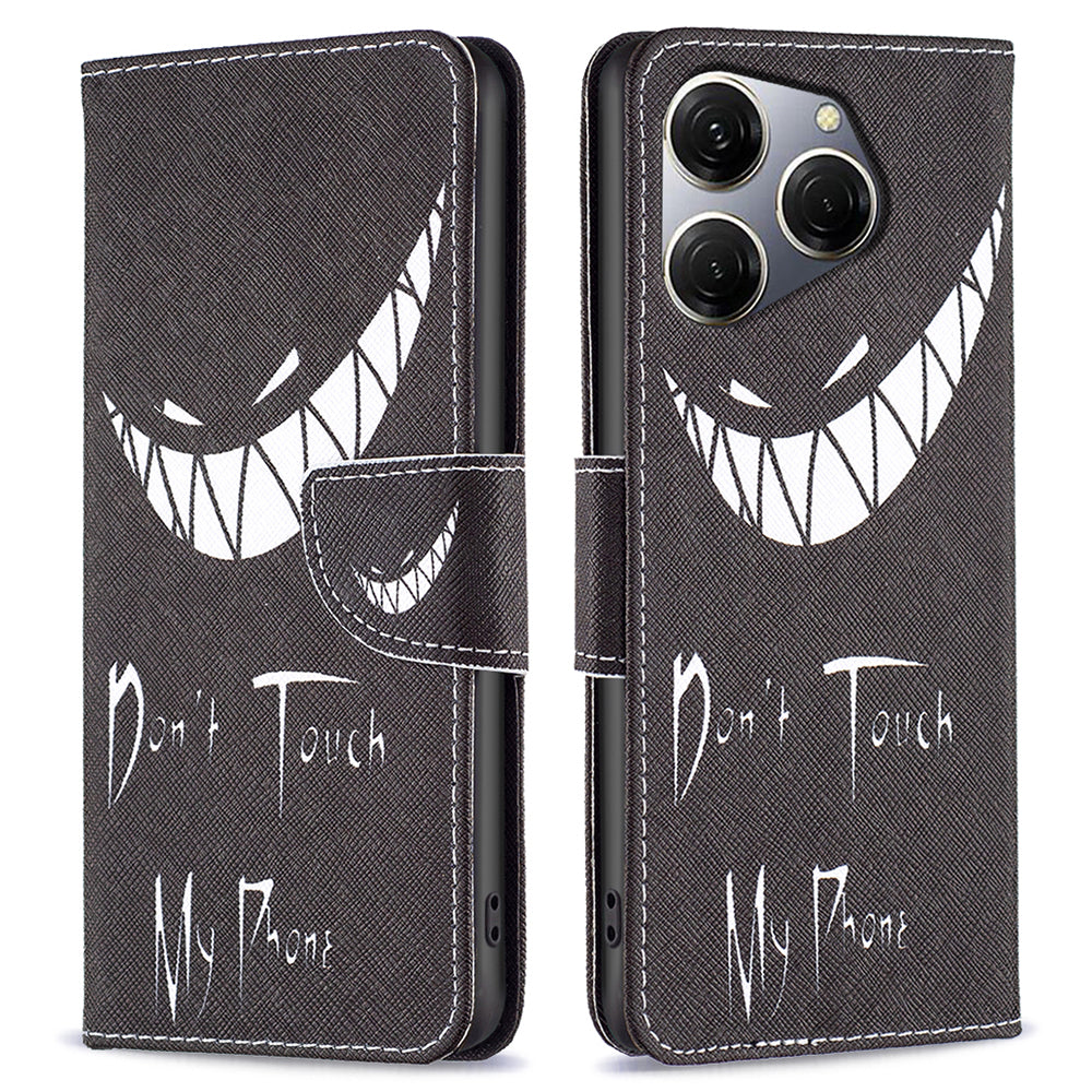 For Transsion Tecno Spark 20 Pro Case Wallet with Card Holder Pattern PU Leather Phone Cover - Bear