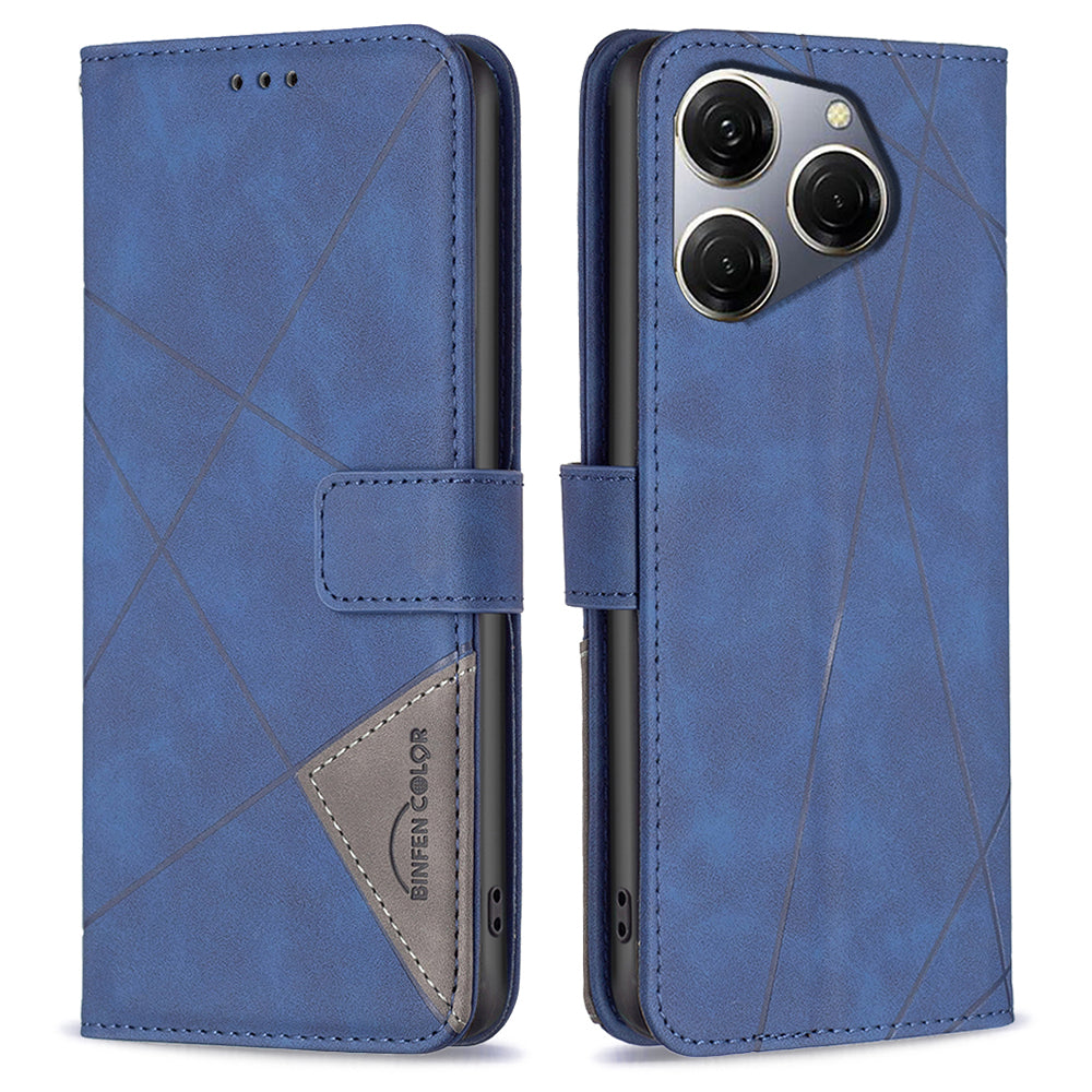 BINFEN COLOR BF05 For Transsion Tecno Spark 20 Pro Leather Case Stand Wallet Cover - Black