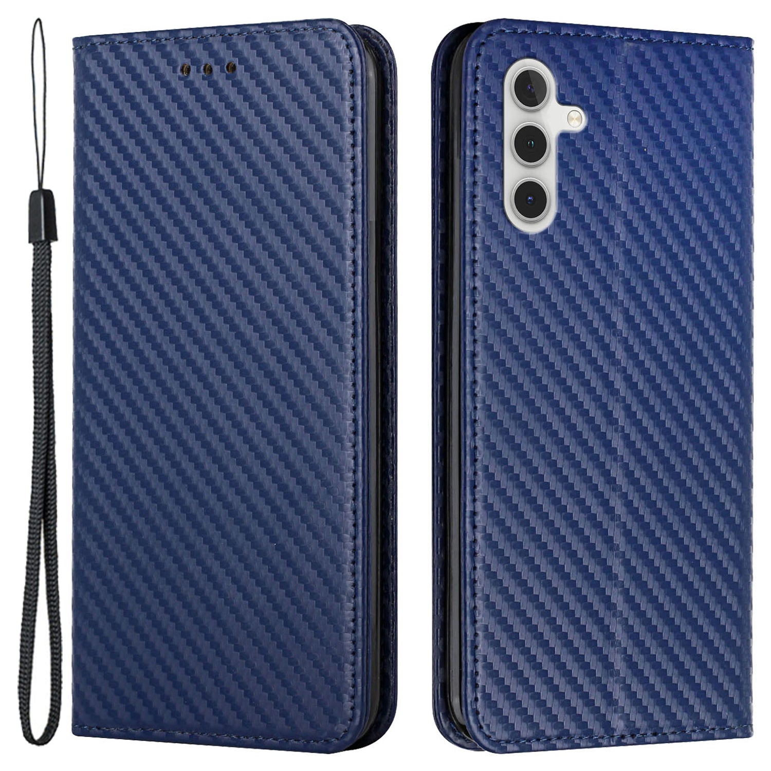 For Samsung Galaxy A55 5G Case Leather Magnetic Absorption Phone Wallet Cover - Blue