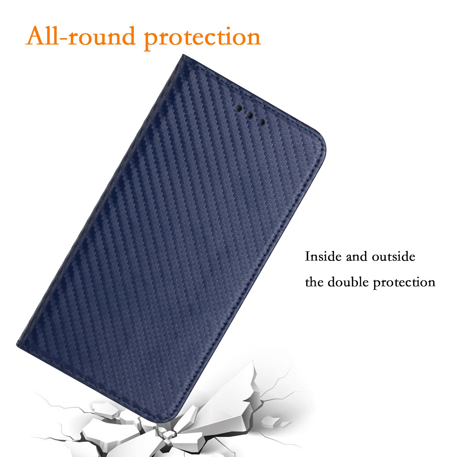 For Samsung Galaxy A55 5G Case Leather Magnetic Absorption Phone Wallet Cover - Blue