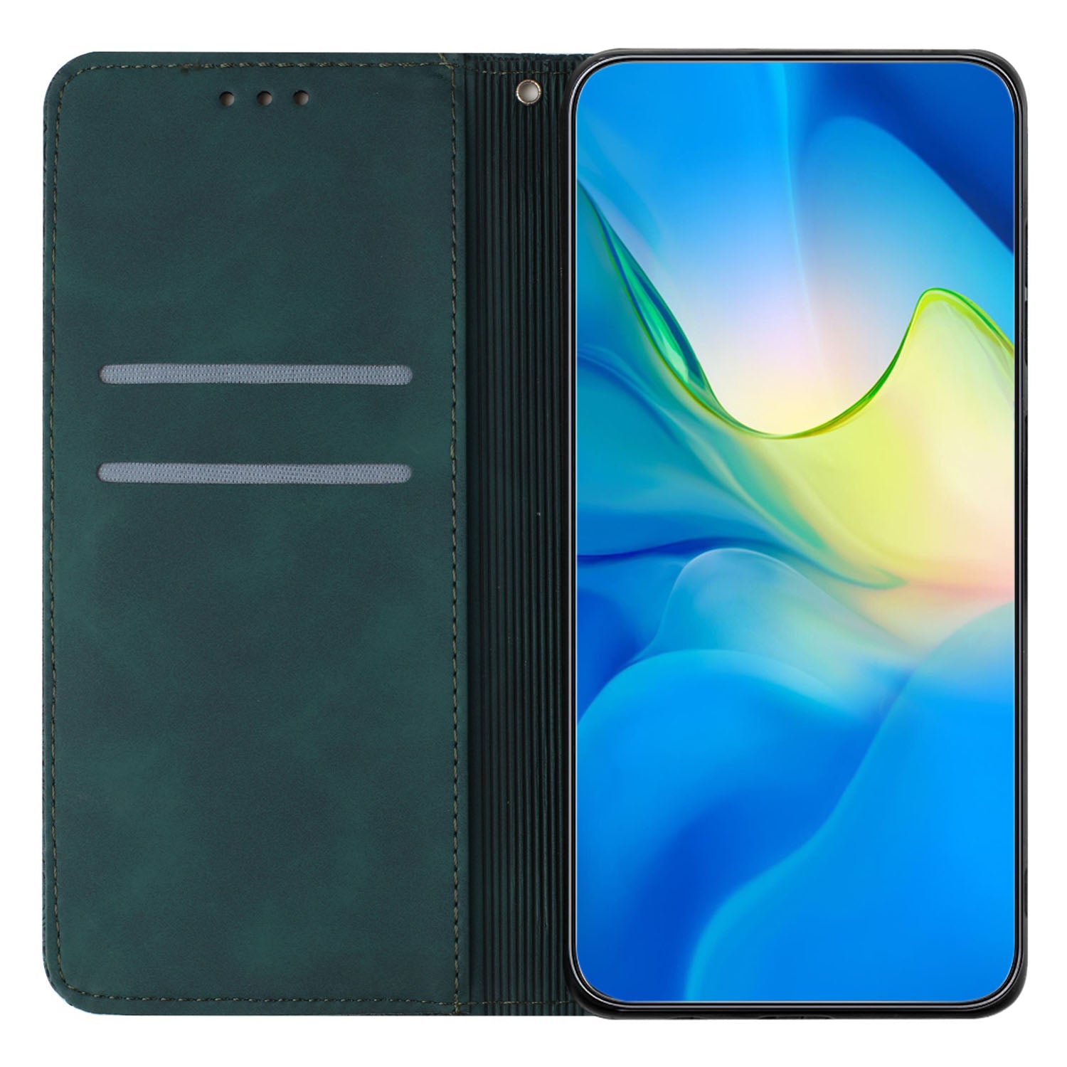 For Samsung Galaxy A35 5G Magnetic Phone Case Imprinted PU Leather Wallet Cover - Blue