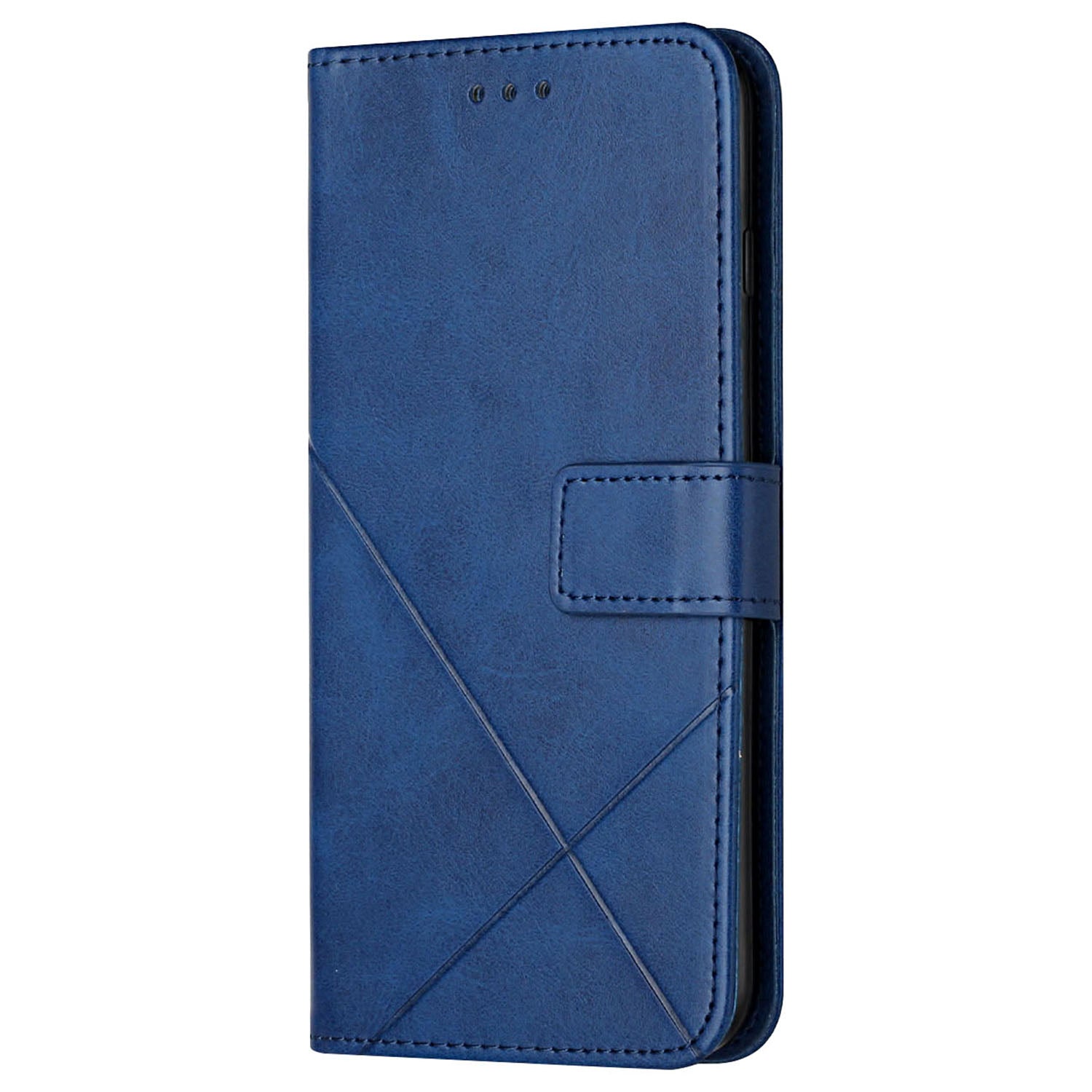 For Samsung Galaxy A35 5G Phone Cover Imprinted Anti-fall Leather Wallet Stand Case - Blue