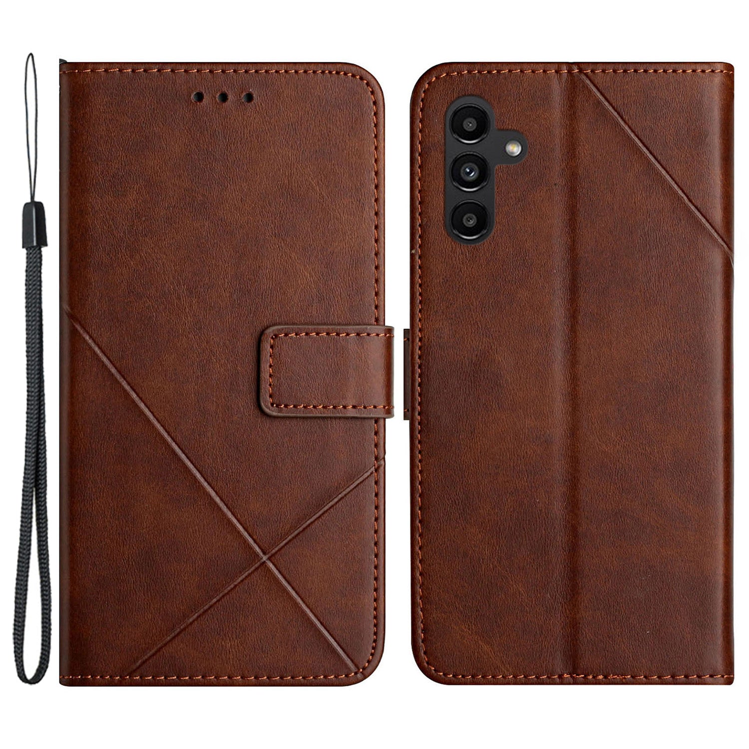 For Samsung Galaxy A35 5G Phone Cover Imprinted Anti-fall Leather Wallet Stand Case - Blue