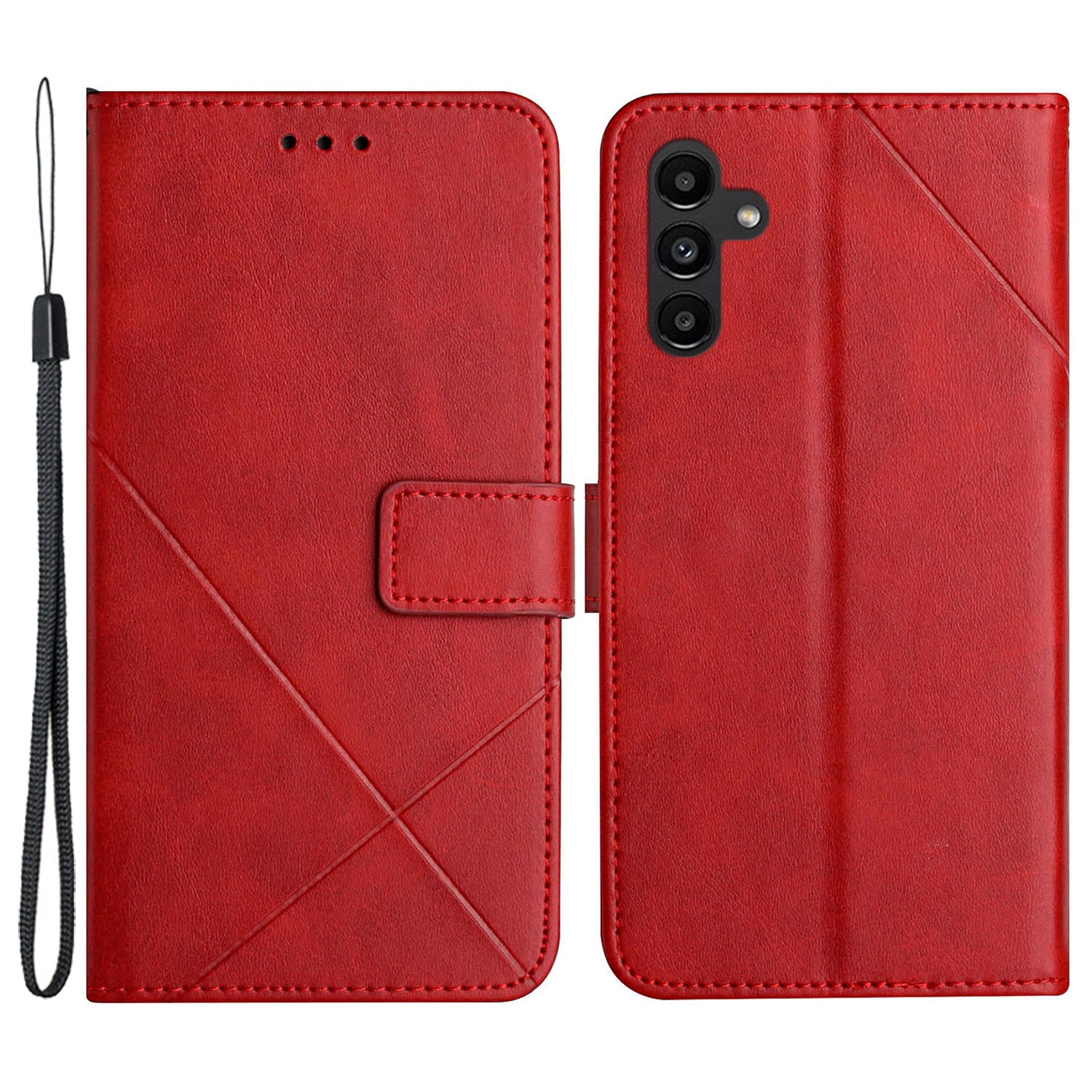 For Samsung Galaxy A35 5G Phone Cover Imprinted Anti-fall Leather Wallet Stand Case - Blue