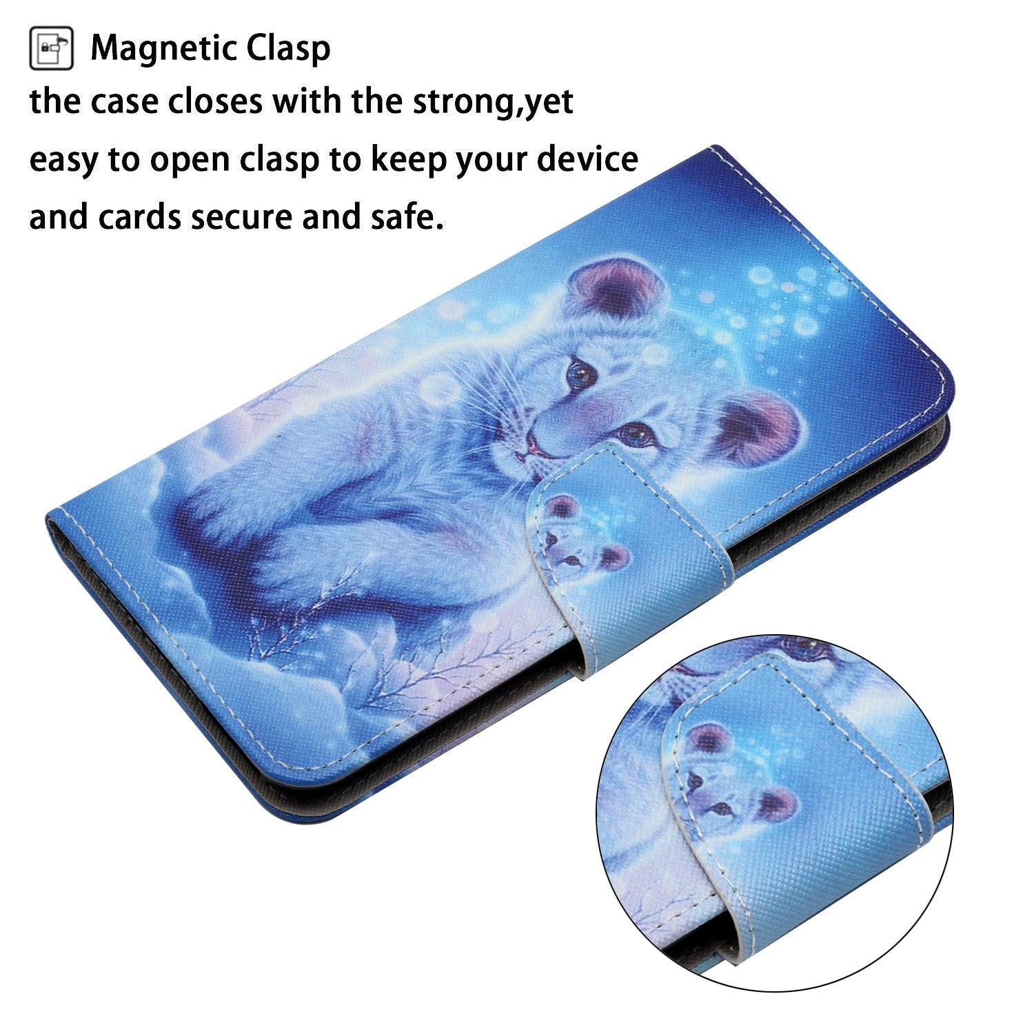 Leather Case for Samsung Galaxy A55 5G Shell Pattern Print Design Wallet Phone Cover - Leopard