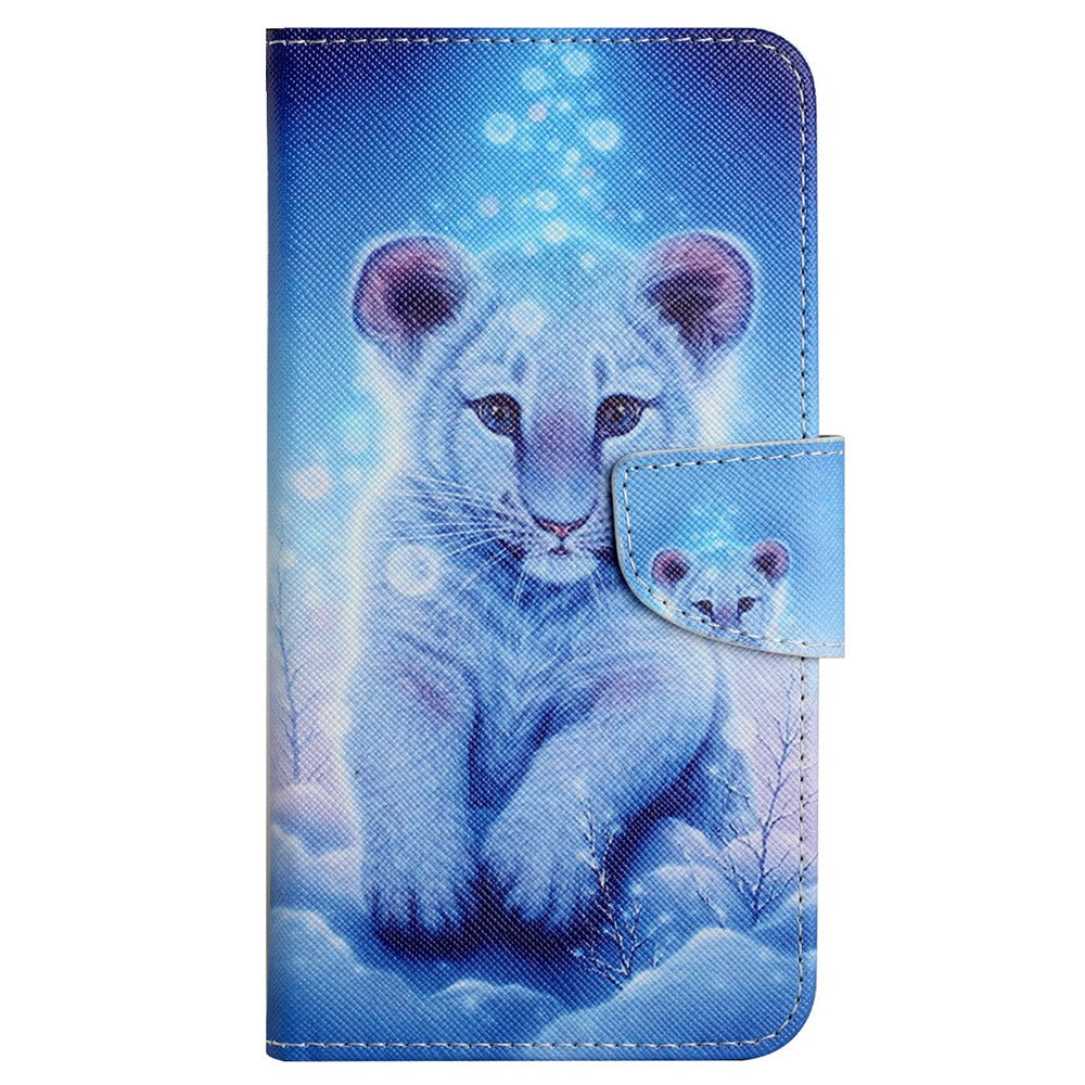 Leather Case for Samsung Galaxy A55 5G Shell Pattern Print Design Wallet Phone Cover - Leopard