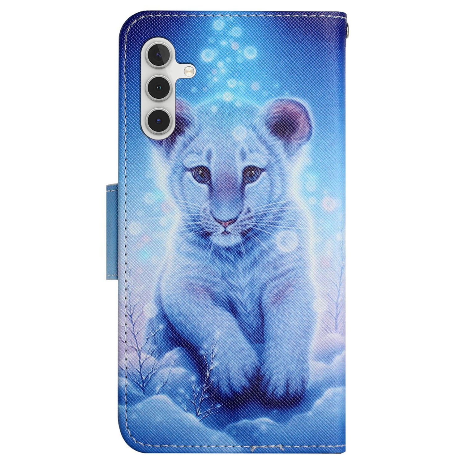 Leather Case for Samsung Galaxy A55 5G Shell Pattern Print Design Wallet Phone Cover - Leopard