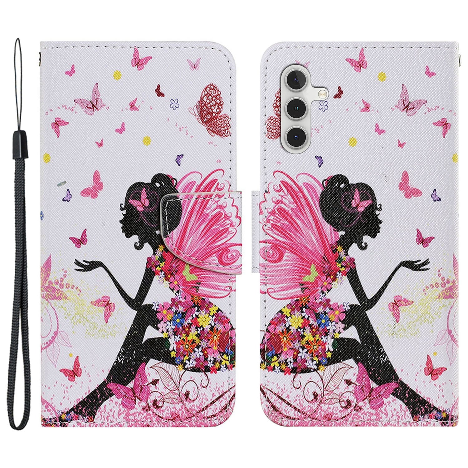 Leather Case for Samsung Galaxy A55 5G Shell Pattern Print Design Wallet Phone Cover - Leopard