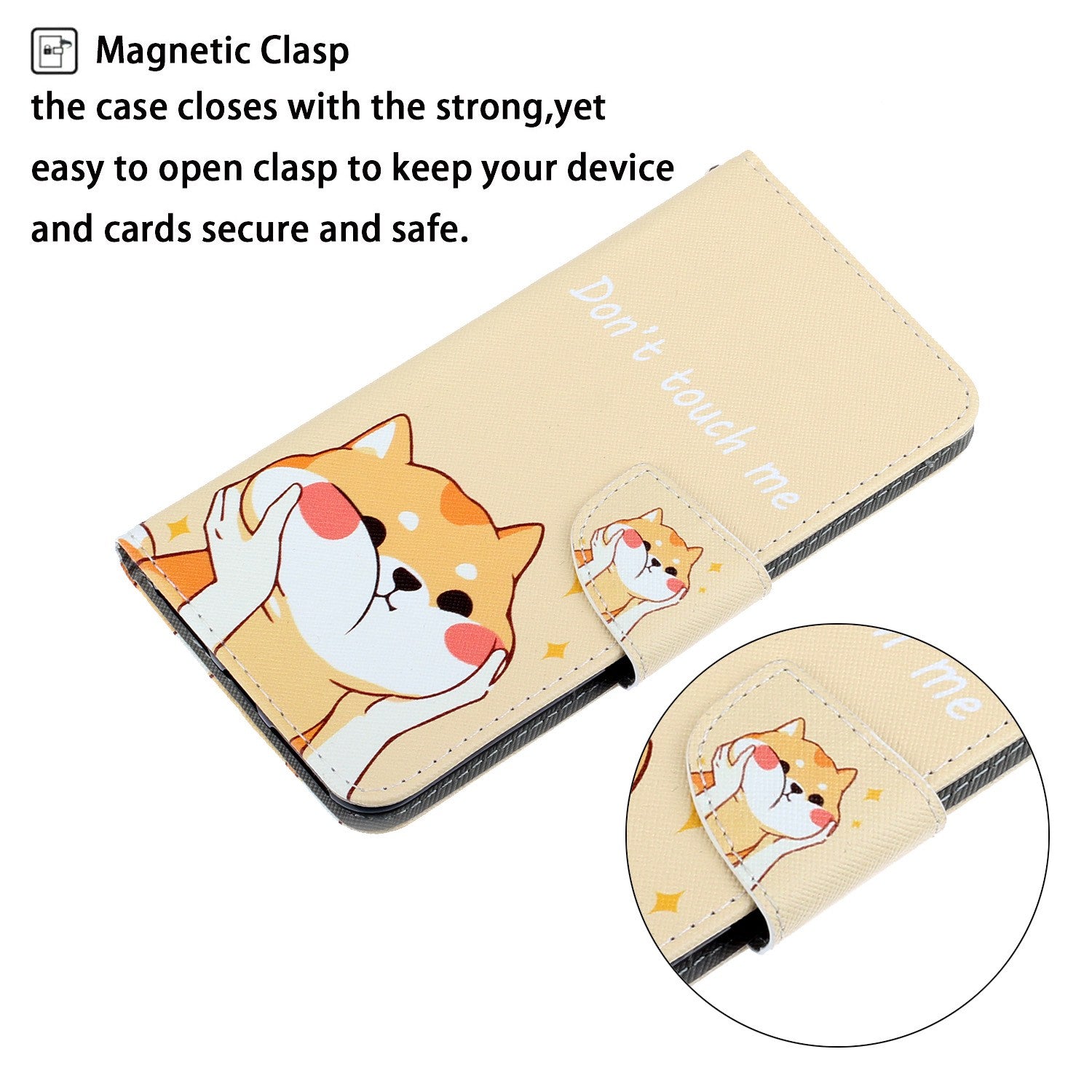 For Samsung Galaxy A35 5G Case Cross Texture PU Leather Cover with Wrist Strap - Akita Dog