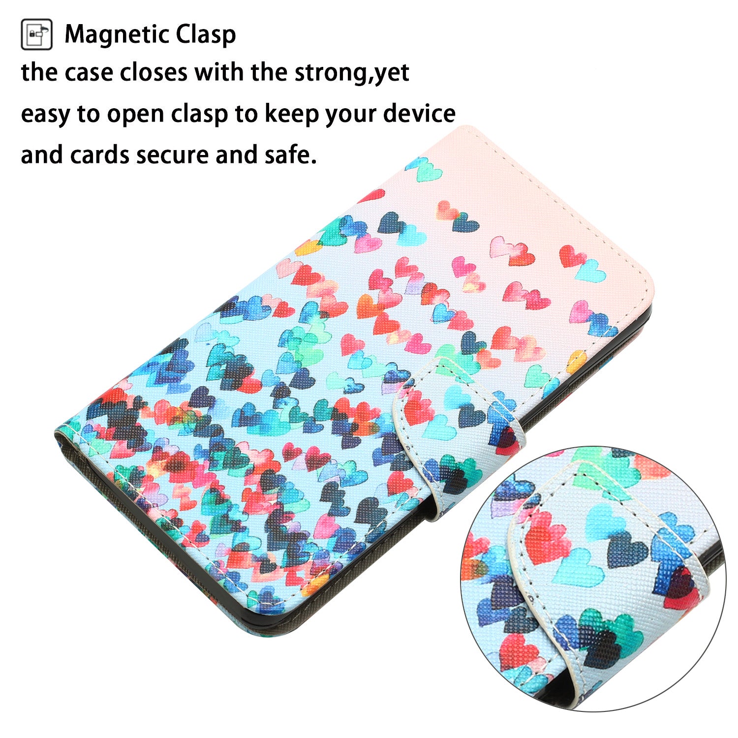 For Samsung Galaxy A35 5G Case Pattern Printing PU Leather Phone Stand Cover - Love Heart