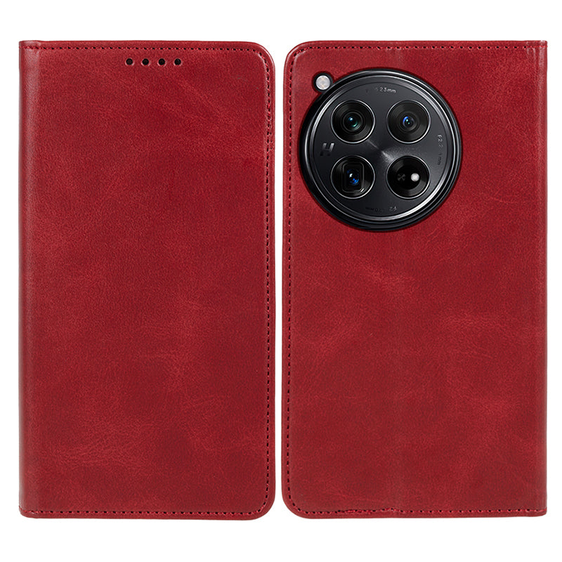 For OnePlus 12R 5G / Ace 3 5G Case PU Leather Calf Texture Business Style Magnetic Card Slot Phone Cover - Khaki