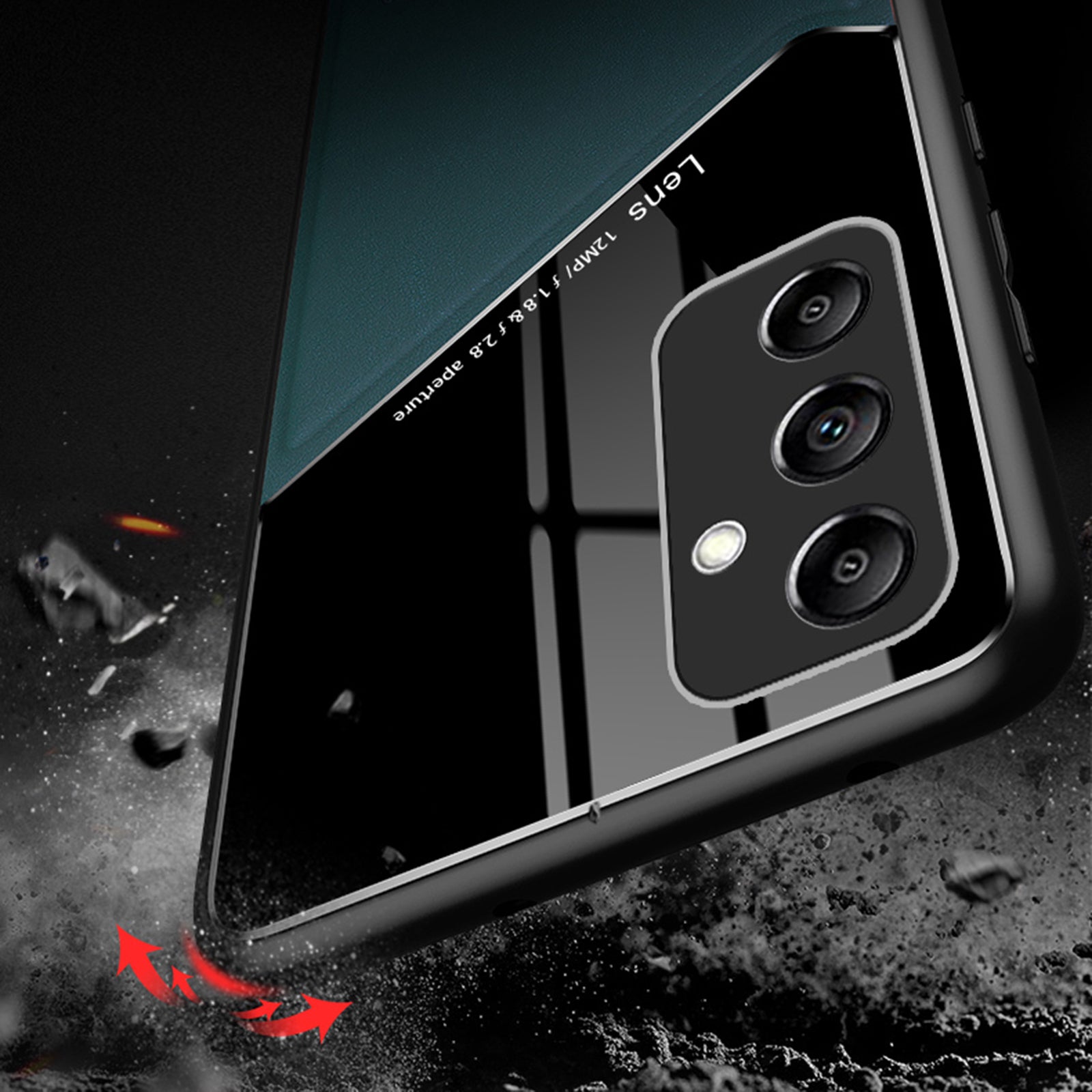 Back Shell for Samsung Galaxy A05s 4G Magnetic Car Mount Phone Guard PU+TPU+PC Cover - Green