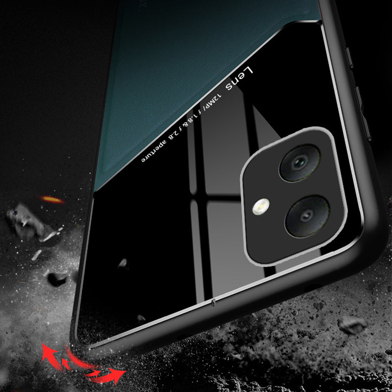 For Samsung Galaxy A05 4G Case PU+TPU+PC Magnetic Car Mount Phone Cover - Orange