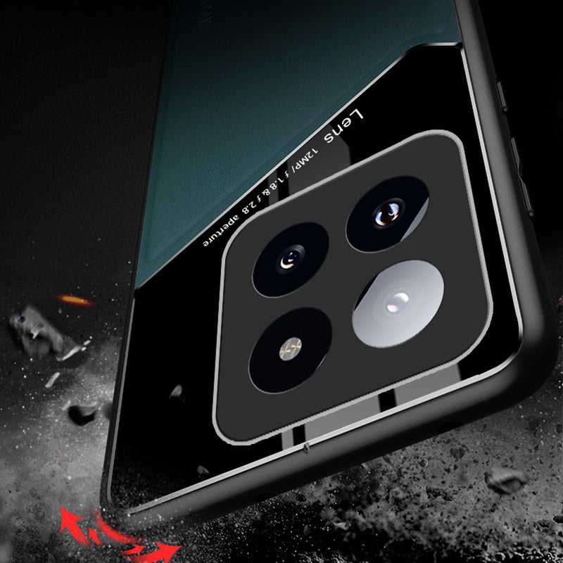 For Xiaomi 14 Pro Case PU+TPU+PC Phone Cover Work with Magnetic Car Mount - Green