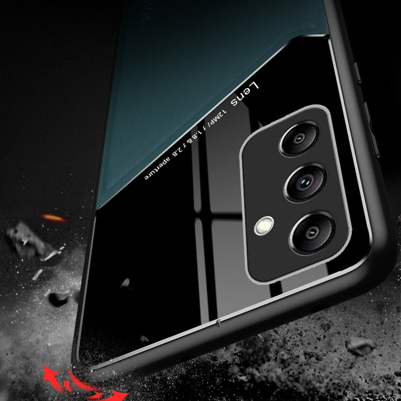 For Samsung Galaxy A35 5G Cell Phone Case Magnetic Car Mount PU+TPU+PC Drop-proof Cover - Orange