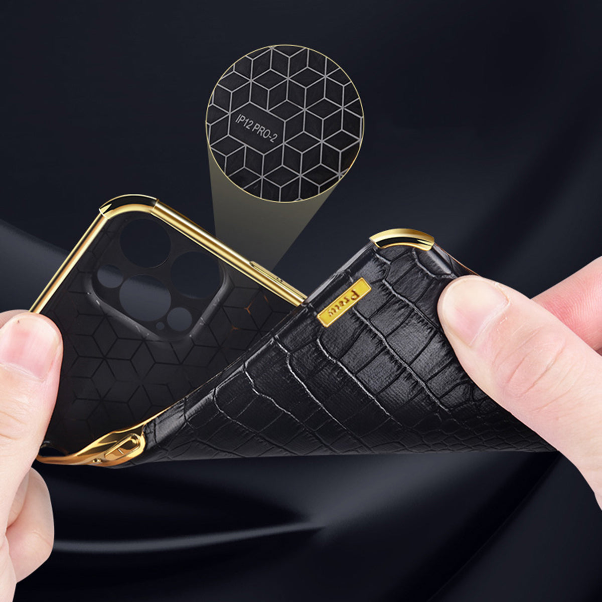 For Samsung Galaxy A25 5G (Global) (161.0 x 76.5 x 8.3mm) Cell Phone Case Crocodile Texture Electroplating Cover - Black