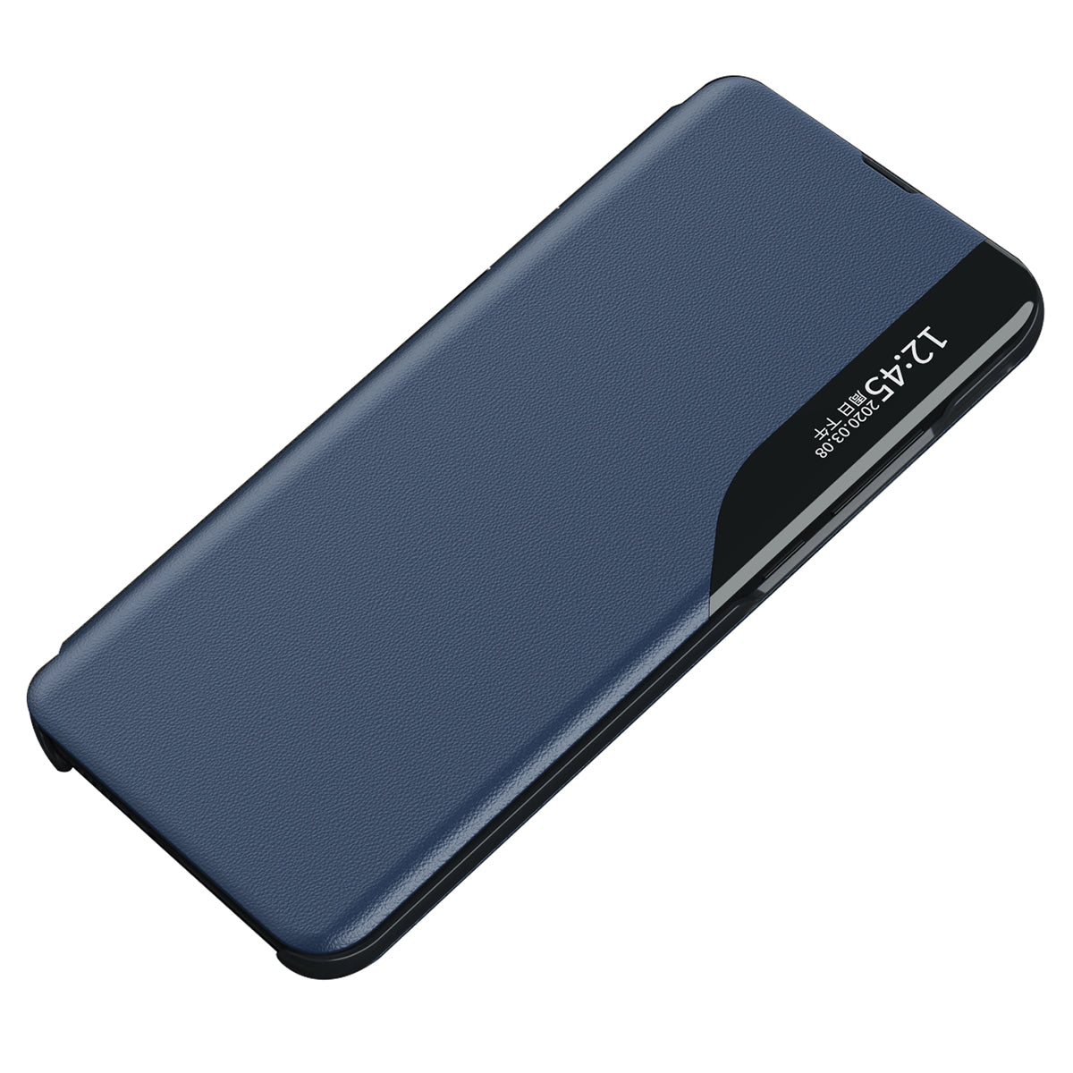 For Samsung Galaxy A13 4G Leather Case View Window Foldable Stand Phone Cover - Black