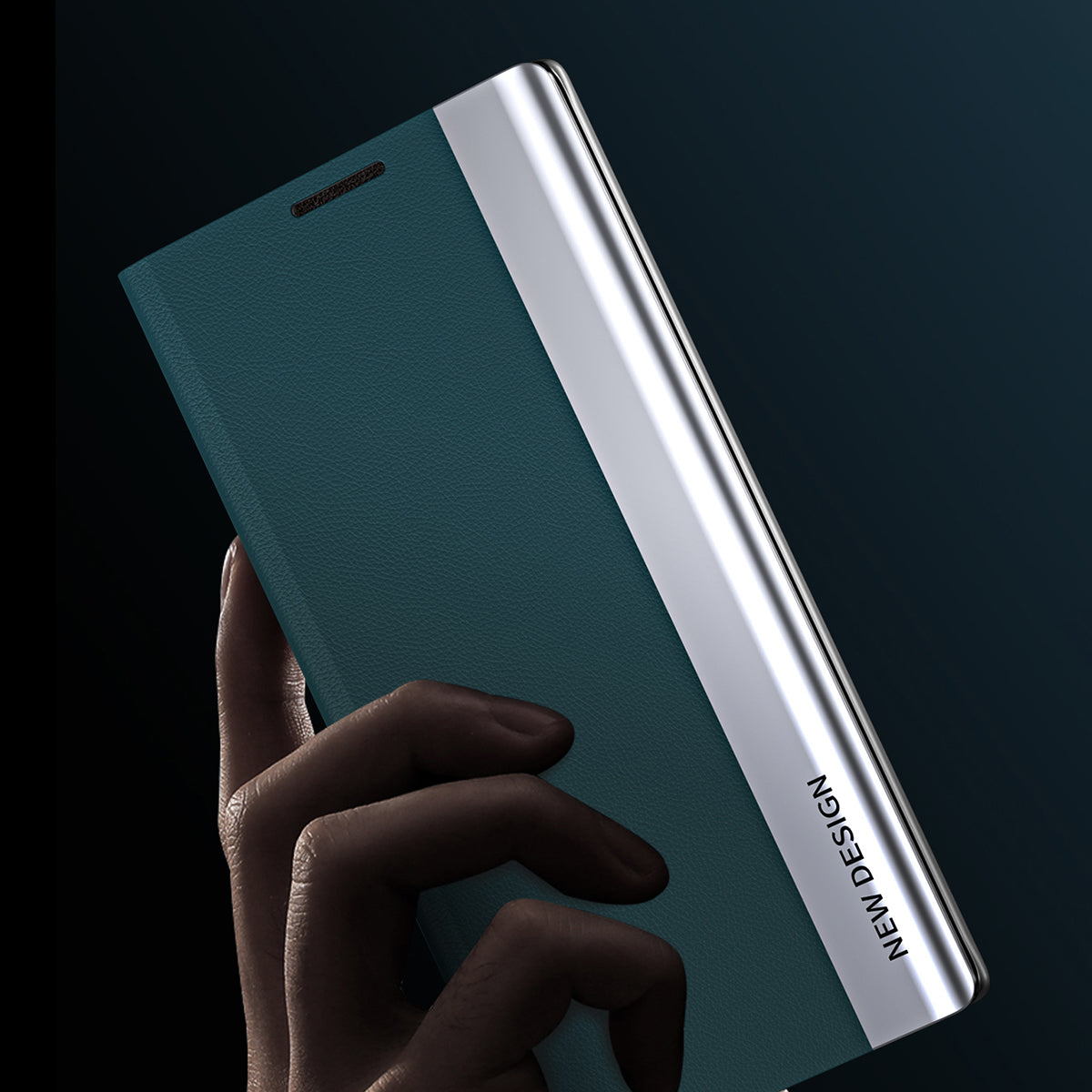 For Samsung Galaxy A13 4G Case Stand PC Shell PU Leather Shockproof Phone Cover - Green