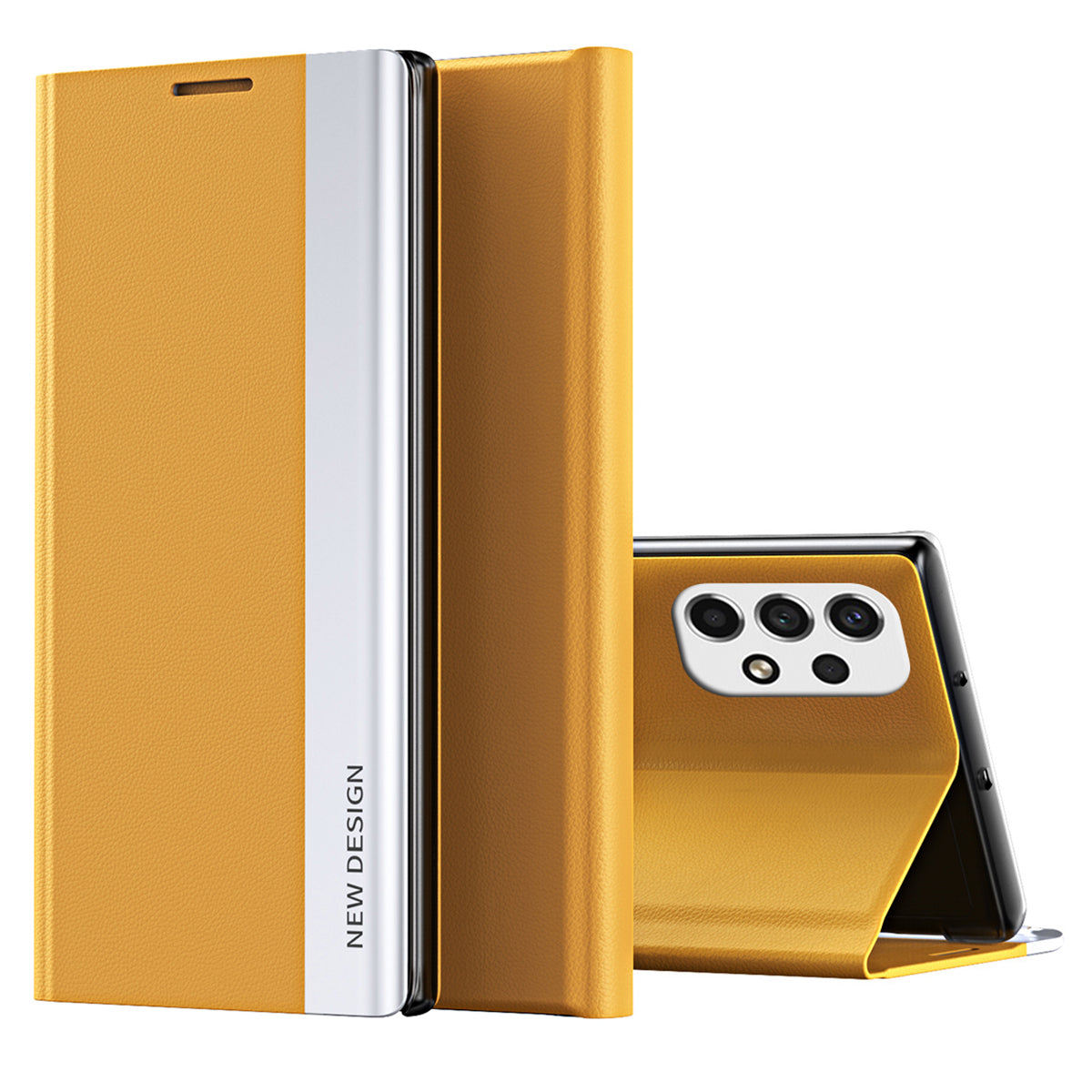 For Samsung Galaxy A13 4G Case Stand PC Shell PU Leather Shockproof Phone Cover - Green