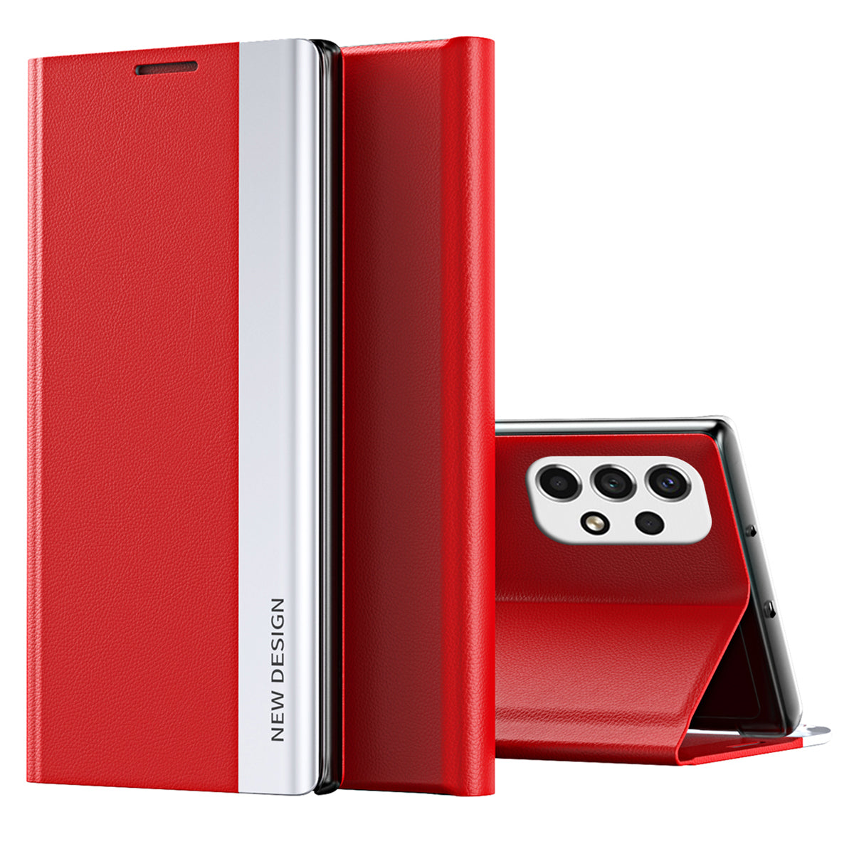 For Samsung Galaxy A13 4G Case Stand PC Shell PU Leather Shockproof Phone Cover - Green