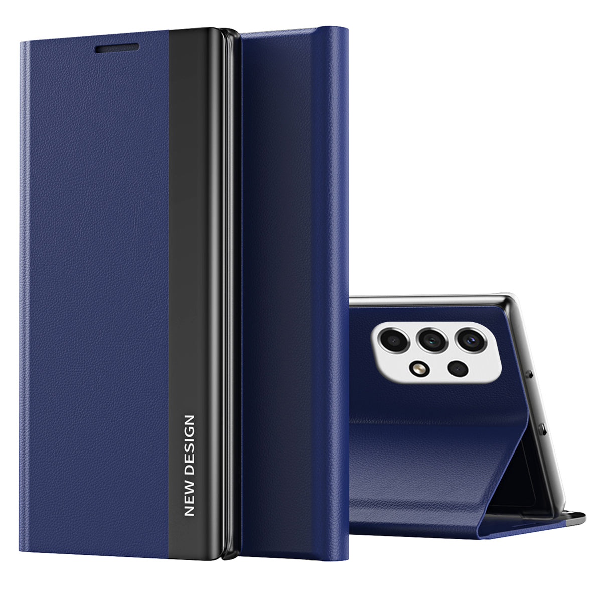 For Samsung Galaxy A13 4G Case Stand PC Shell PU Leather Shockproof Phone Cover - Green