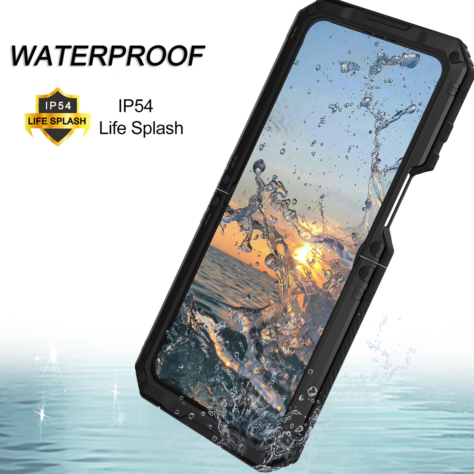 For Samsung Galaxy Z Flip5 5G Shockproof Case Aluminium Alloy + Silicone Kickstand Phone Cover - Black