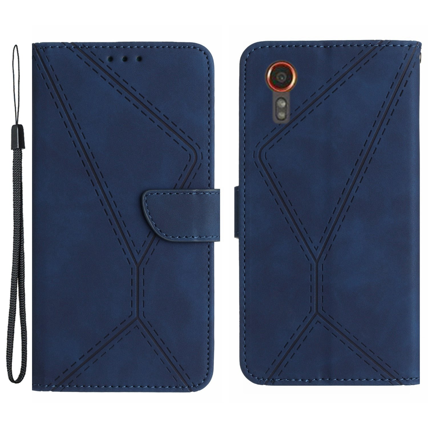 HT05 For Samsung Galaxy Xcover7 Flip Leather Case Phone Cover with Wallet - Black