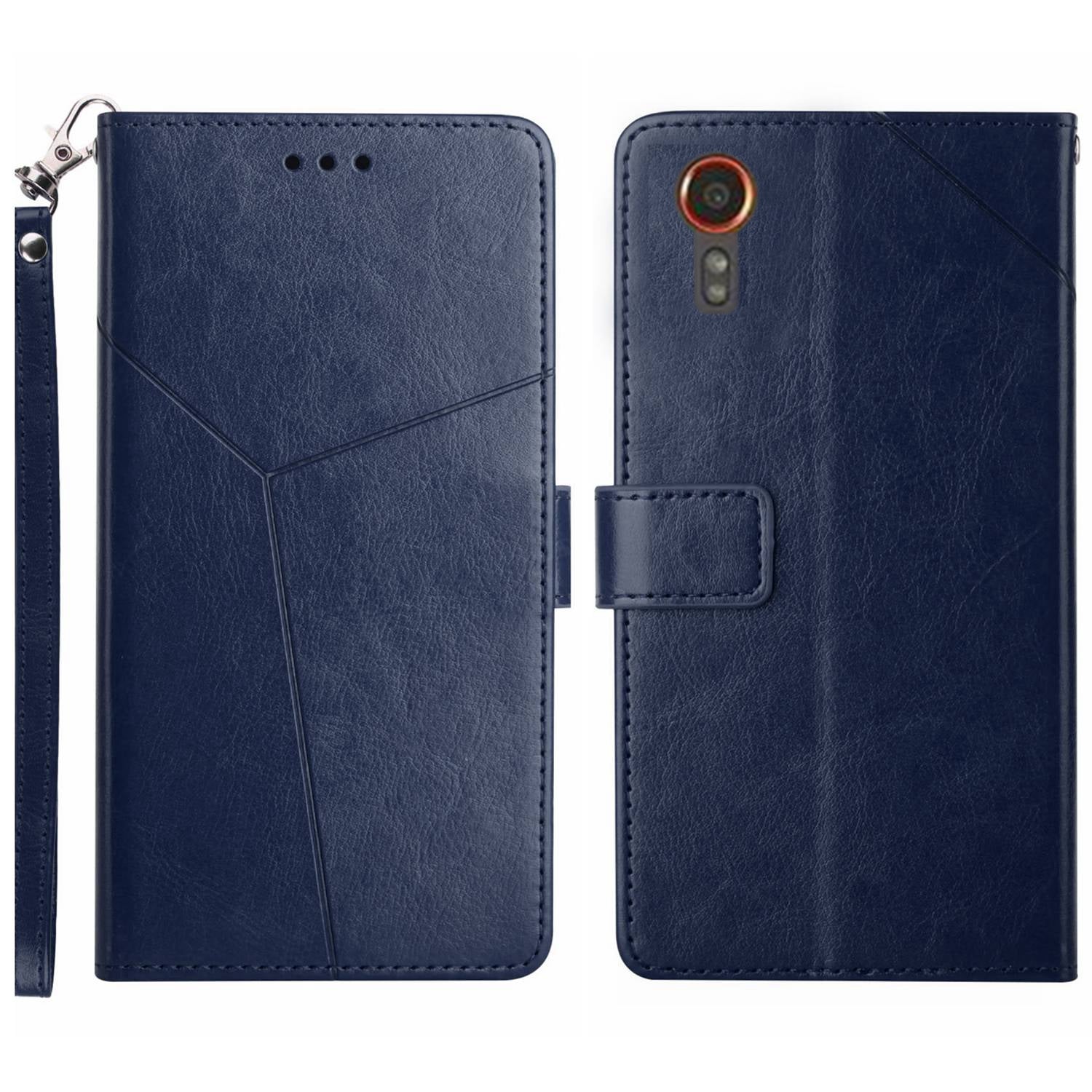 HT01 For Samsung Galaxy Xcover7 Wallet Leather Case Protective Phone Cover - Black