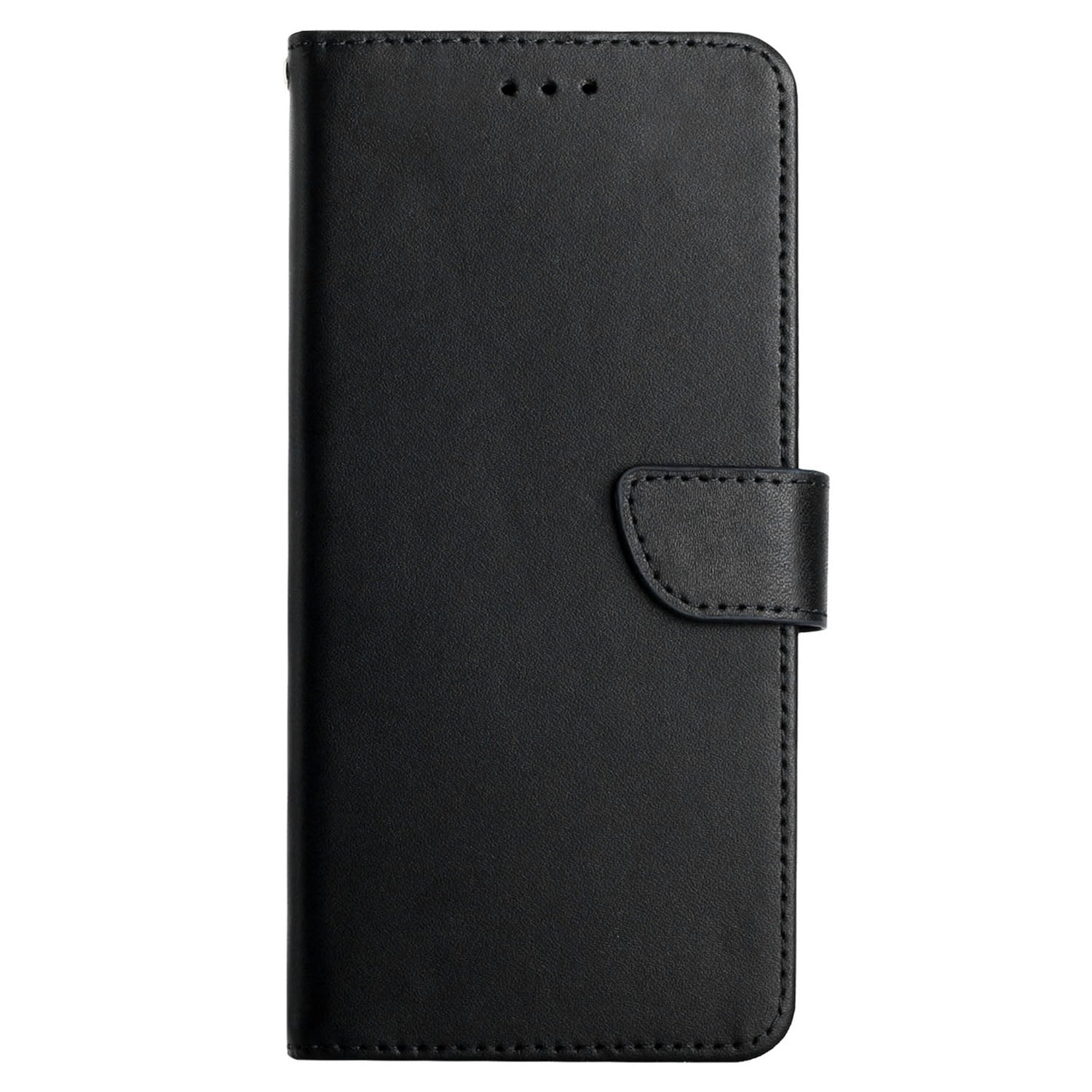 HT02 For Xiaomi Redmi 13C 4G / 5G / Poco C65 4G Case Phone Wallet Genuine Cow Leather Cover - Black