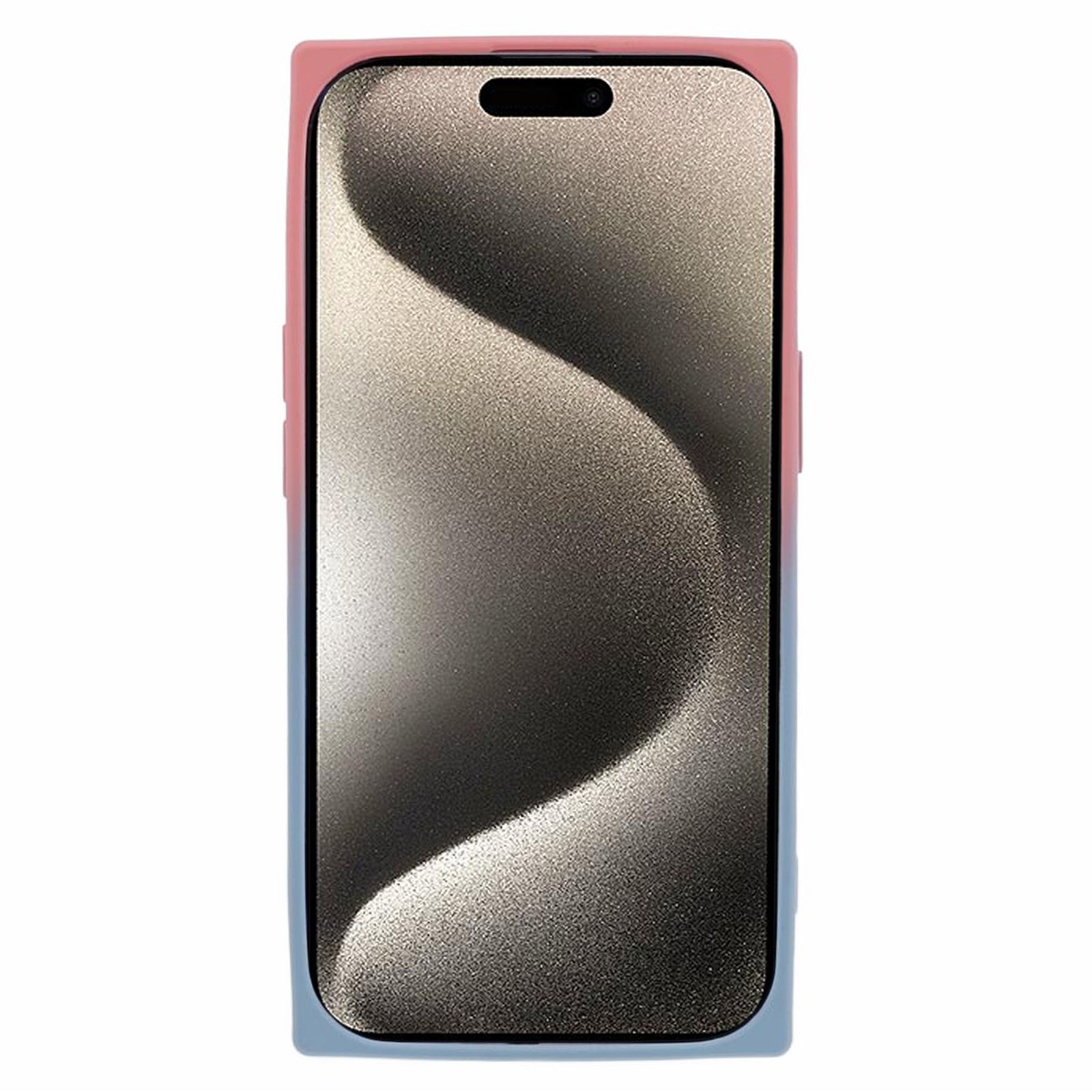 HH Series for iPhone 15 Magnetic Case Soft TPU Cover Tempered Glass Lens Protector - Pink+Blue
