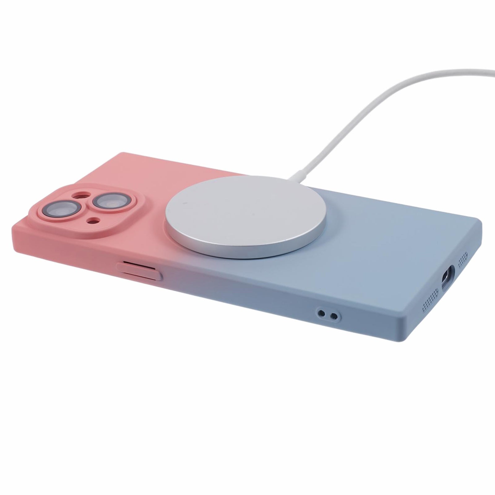 HH Series for iPhone 13 Magnetic Case Compatible with MagSafe Phone TPU Cover - Pink+Blue