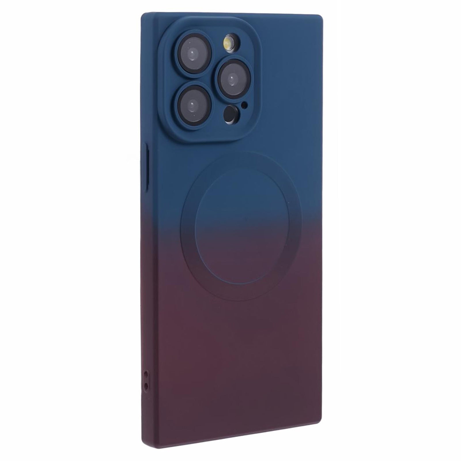 HH Series for iPhone 13 Pro Magnetic Case TPU Phone Cover Straight Edge - Blue+Purple