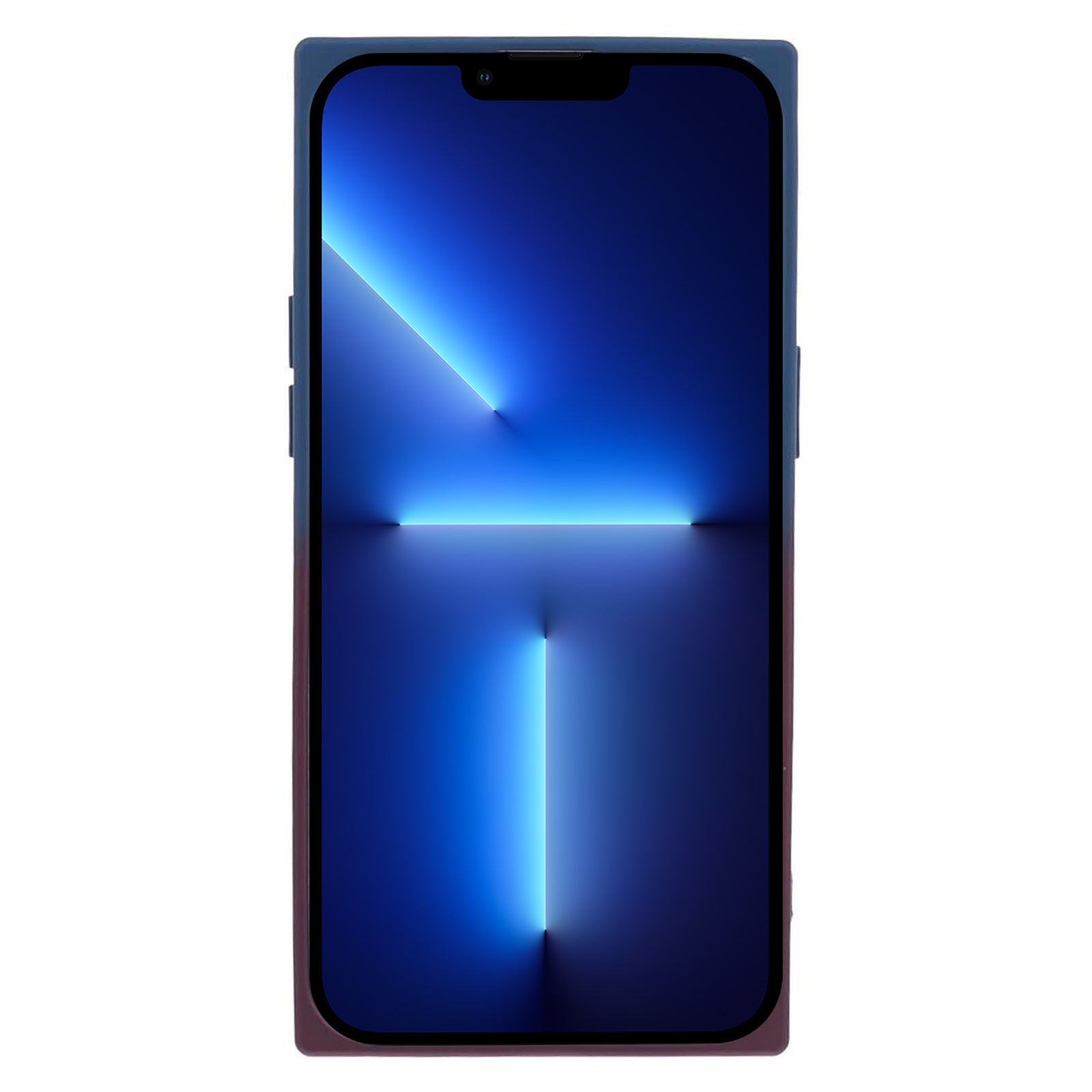 HH Series for iPhone 13 Pro Magnetic Case TPU Phone Cover Straight Edge - Blue+Purple