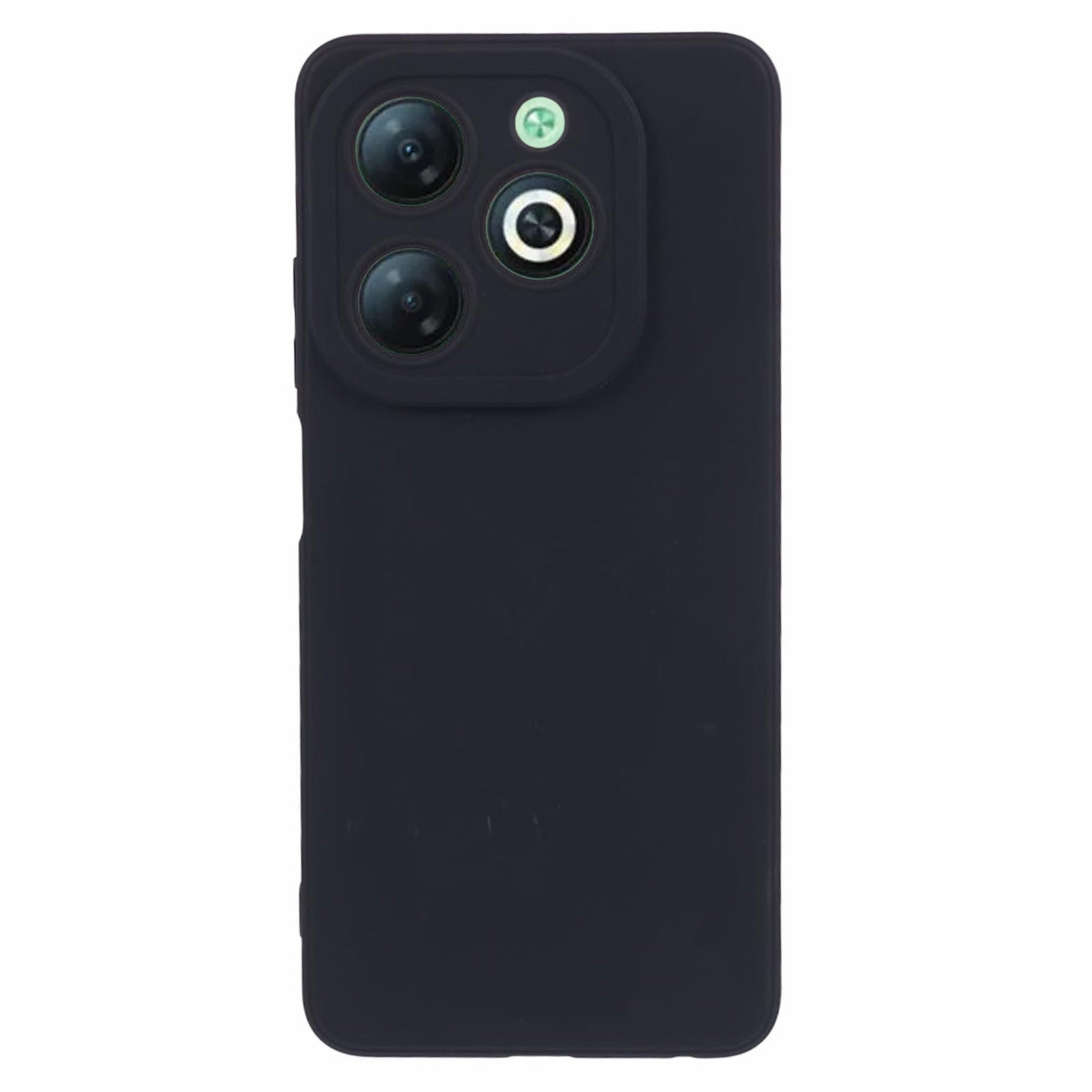 For Transsion Infinix Smart 8 4G Straight Edge Phone Case Lens Protection TPU Cover - Black