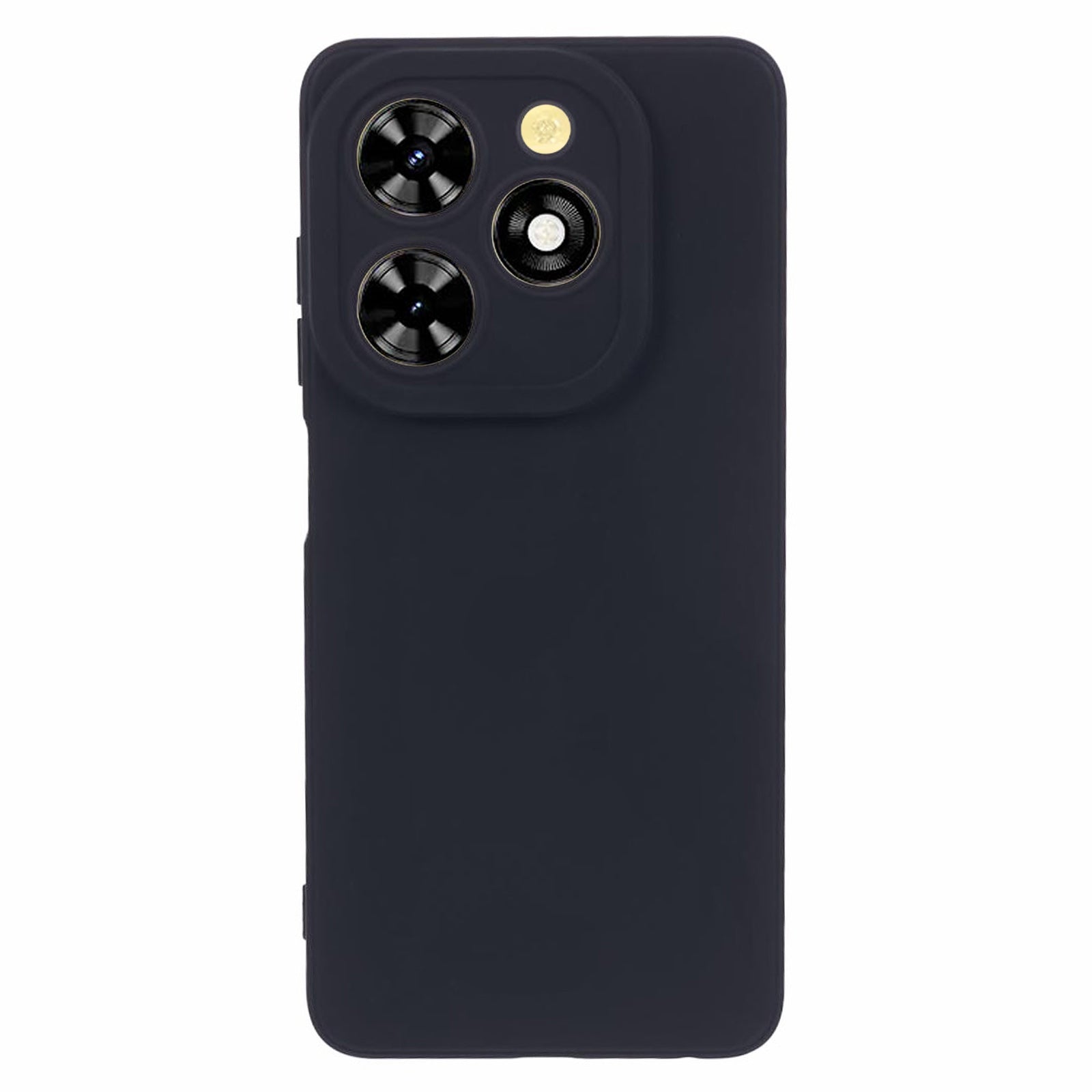 For Transsion Tecno Pop 8 TPU Phone Case Straight Edge Lens Protection Back Cover - Black