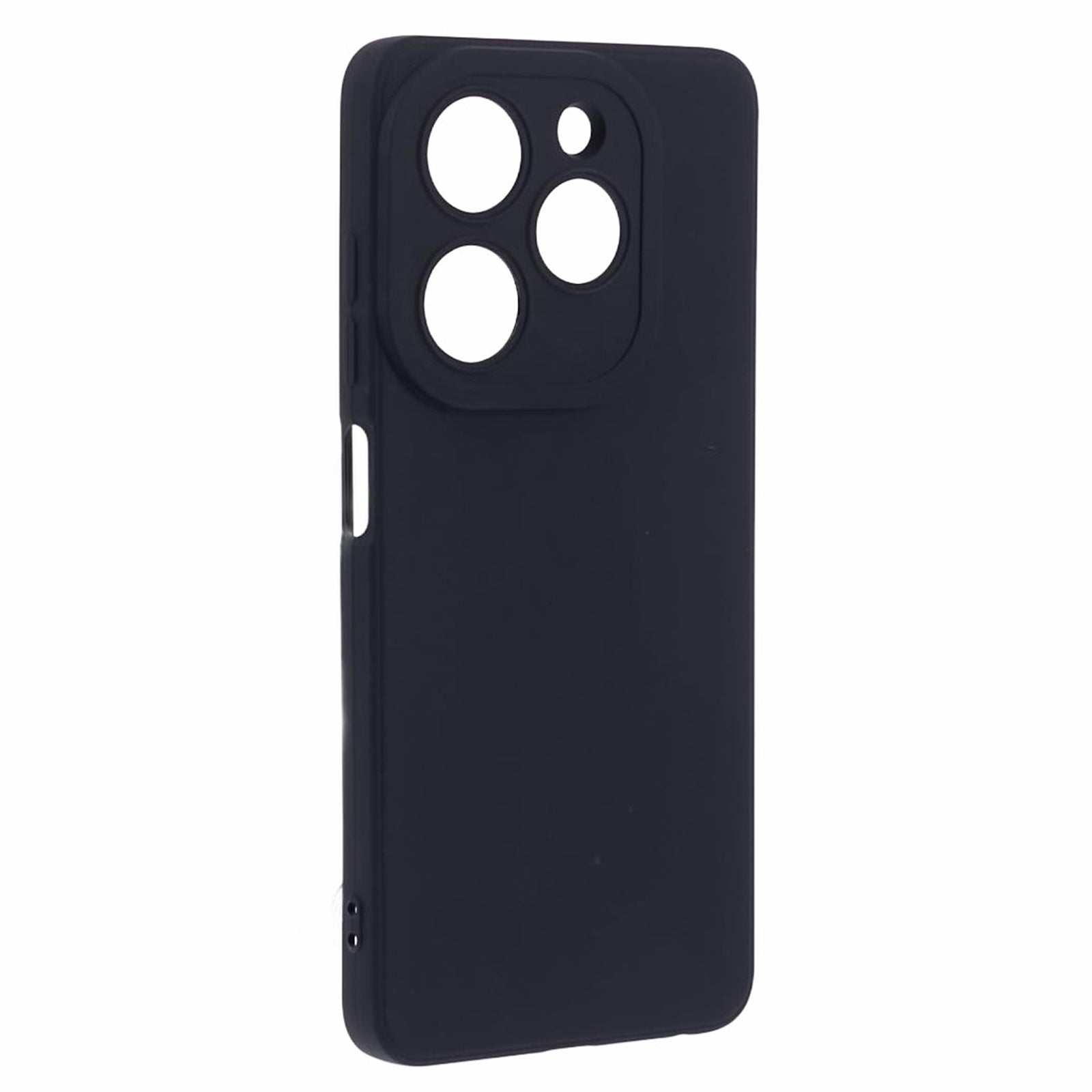 For Transsion Tecno Pop 8 TPU Phone Case Straight Edge Lens Protection Back Cover - Black
