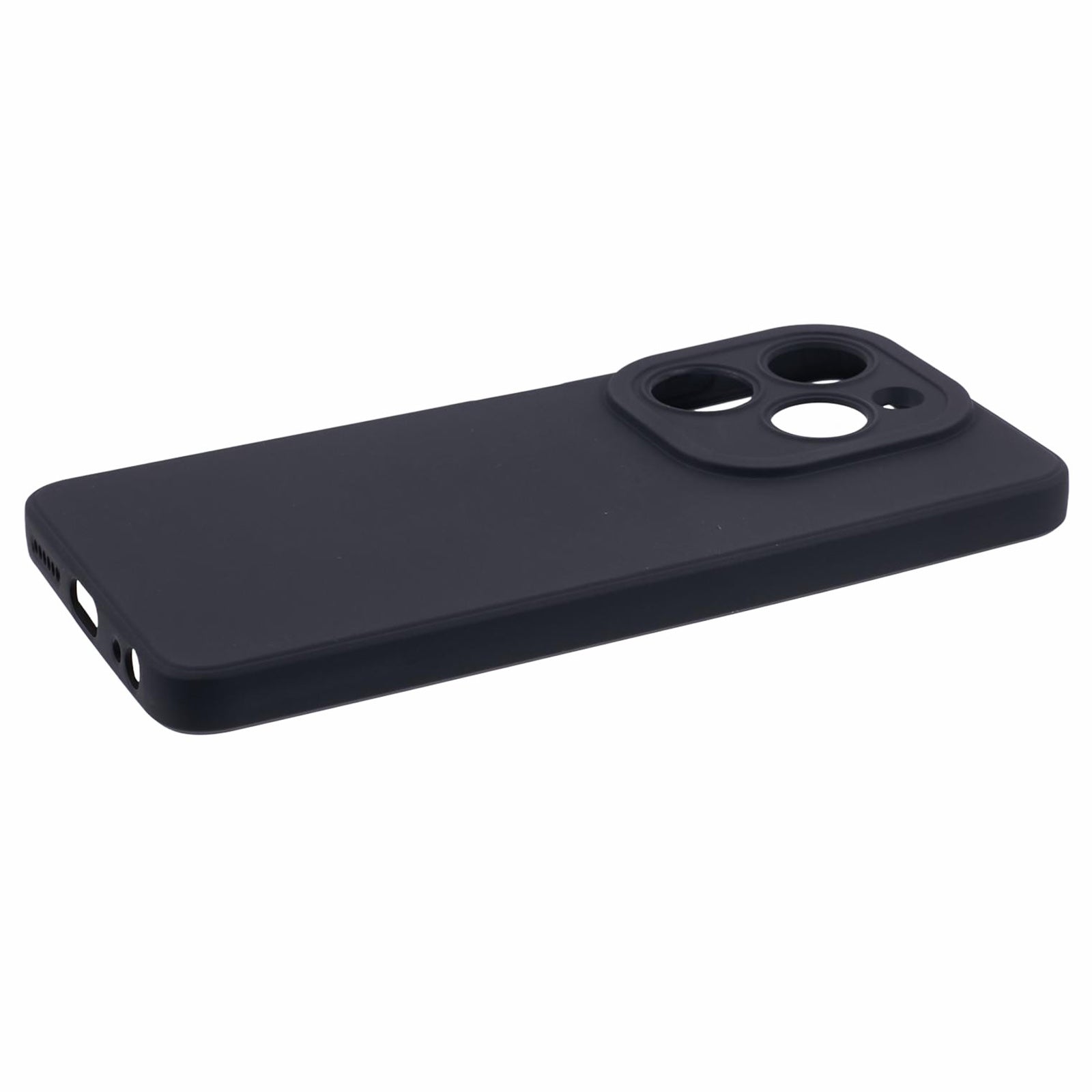 For Transsion Tecno Pop 8 TPU Phone Case Straight Edge Lens Protection Back Cover - Black