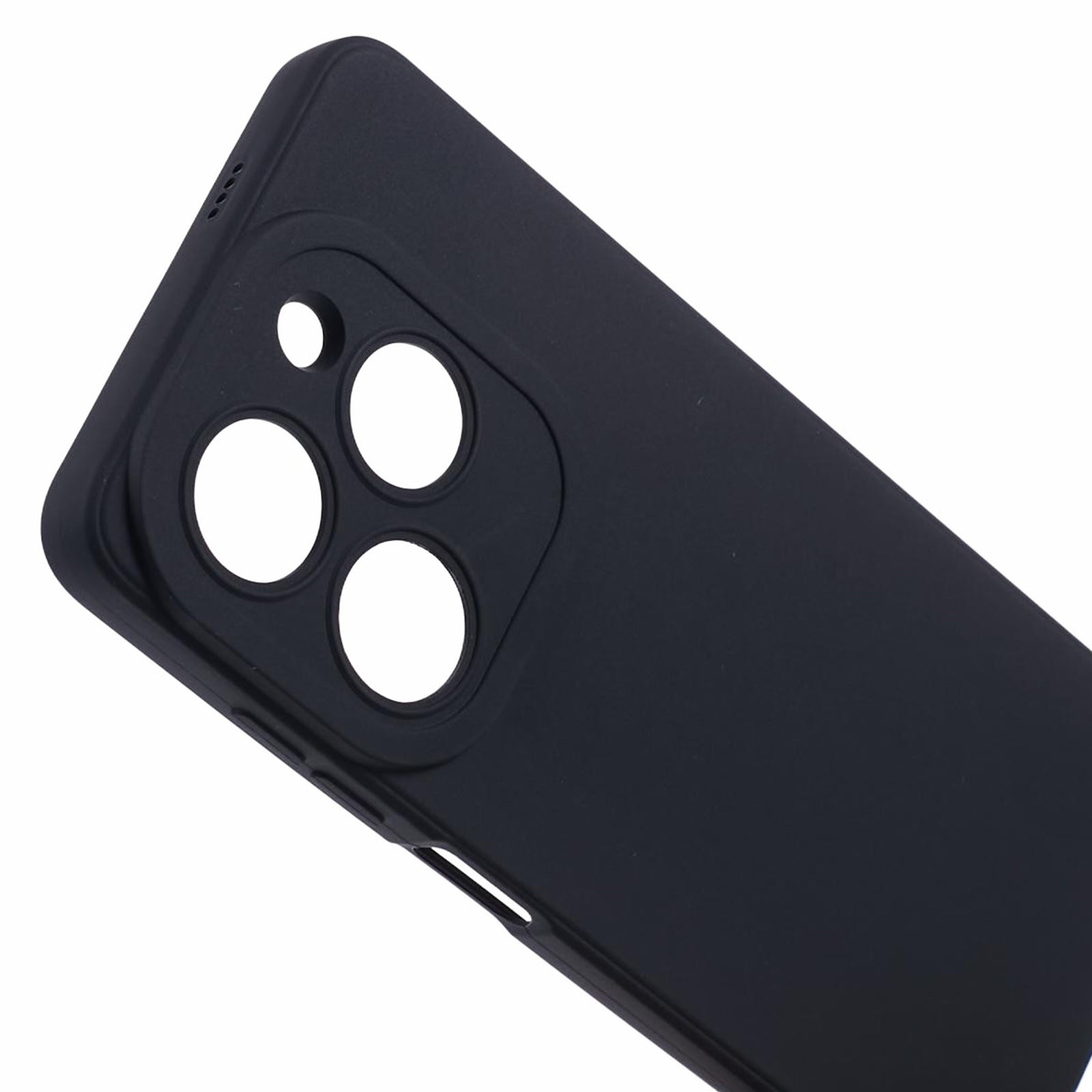 For Transsion Tecno Pop 8 TPU Phone Case Straight Edge Lens Protection Back Cover - Black