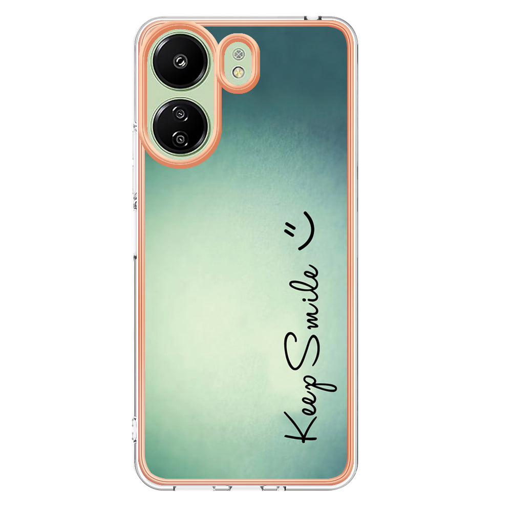 YB IMD Series-19 Style-D For Xiaomi Redmi 13C 4G / Poco C65 4G TPU Case Electroplated Pattern Phone Cover - Keep Smile