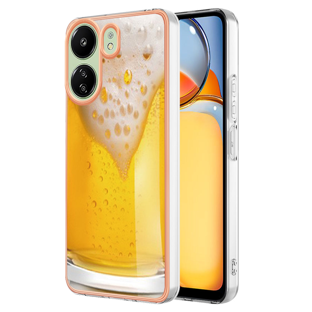 YB IMD Series-19 Style-D For Xiaomi Redmi 13C 4G / Poco C65 4G TPU Case Electroplated Pattern Phone Cover - Keep Smile